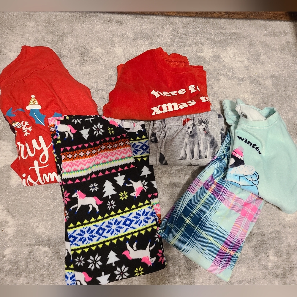 Lot of Girls Christmas Pajamas